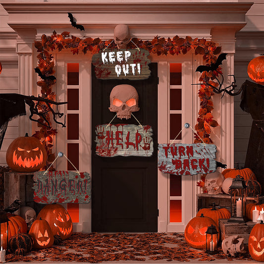 Imitation Wooden Doorplate Ghost Festival Haunted House Horror Atmosphere Decoration - Dazzling Beauty Solution
