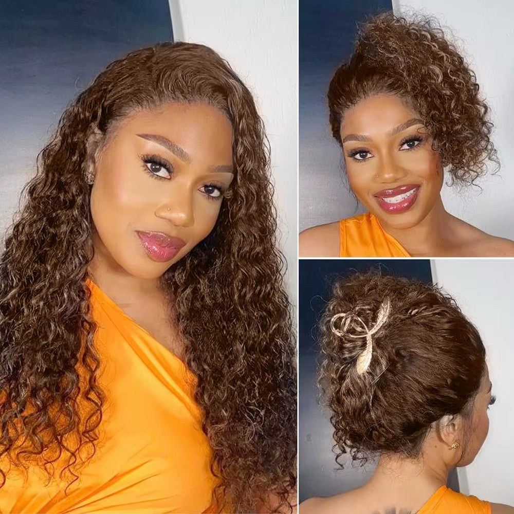 250% Density Invisi Strap 360 Full HD Lace Wig – Chocolate Brown Deep Wave Perfection for a stunning salon-ready look.