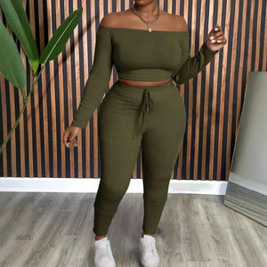 Plus Size Women’s 2-Piece Set – Long Sleeve Top & Pants - Dazzling Beauty Solution