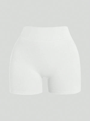 Women'S Plain Seamless V-Waist Daily Fitness Sports Shortswomen Sweat Short, Gym Short, Biker Short