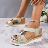 Women's Summer New Hemp Rope Wedge Light Bottom Peep Toe Sandals - Dazzling Beauty Solution