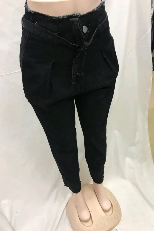 High-Waisted Washed Denim Pencil Pants – Plus Size Slim Fit Jeans for Women - Dazzling Beauty Solution
