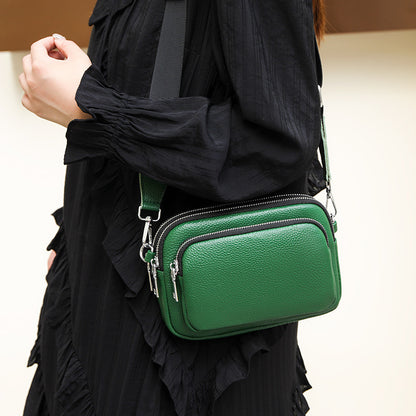 Trendy Multi-Layer Leather Crossbody – Small Square Bag (5 Colors) - Dazzling Beauty Solution