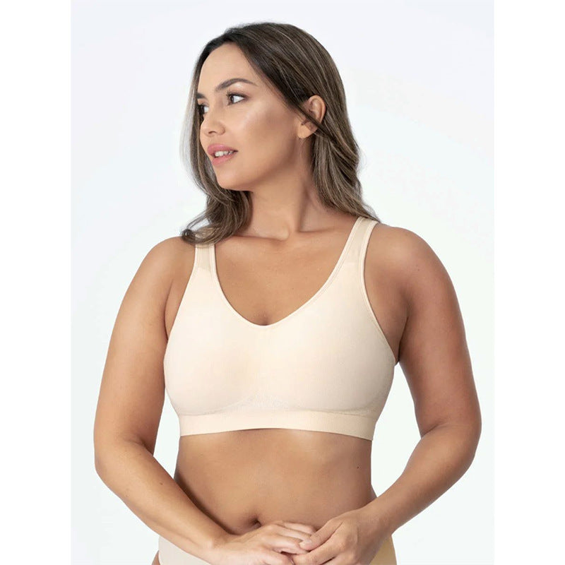 Large Size Seamless Vest Bra – Solid Color Lightweight Support - Dazzling Beauty Solution