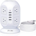 12-in-1 Power Strip Tower with USB Ports – 10FT Extension Cord, Surge Protector & Space-Saving Design - Dazzling Beauty Solution