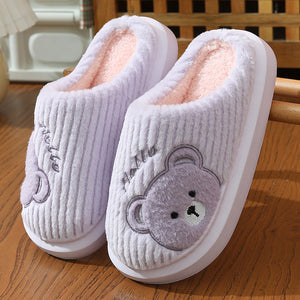EVA Thick-soled Cotton Slippers Cartoon Bear Plush Cotton Slippers - Dazzling Beauty Solution