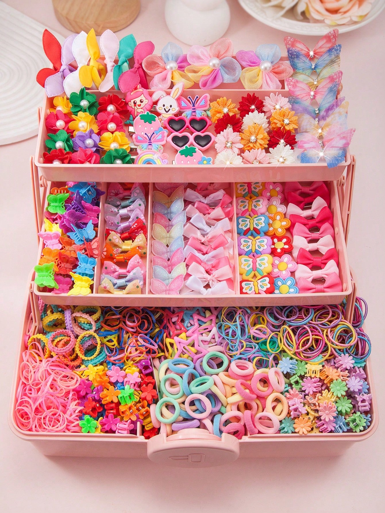 499Pcs/Set Girls Colorful Bow Hair Clips, Fashion Minimalist Hair Ties, Ponytail Holders for Students, Suitable for Daily and Party Use