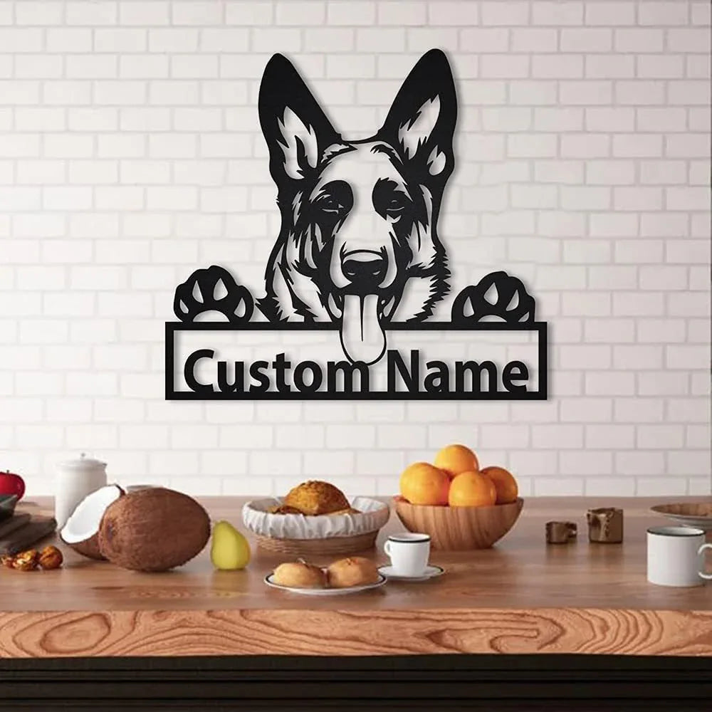Collie Iron Art Silhouette Wall Pendant – Animal Shape Home Décor - Dazzling Beauty Solution