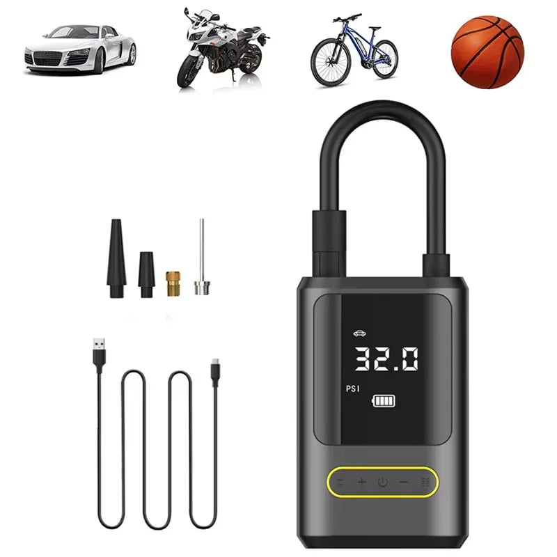 Wireless Tire Inflator – 150PSI, 5 Modes, LED & Auto Stop - Dazzling Beauty Solution