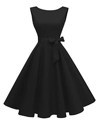 Women's Boatneck Sleeveless Swing Vintage 1950s Cocktail Dress