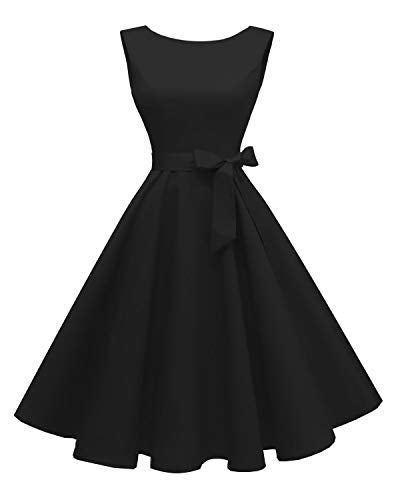 Women's Boatneck Sleeveless Swing Vintage 1950s Cocktail Dress