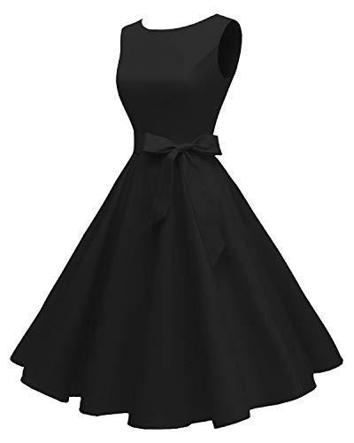Women's Boatneck Sleeveless Swing Vintage 1950s Cocktail Dress