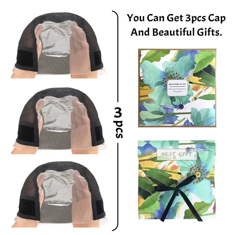 3-Piece Anti-Slip Wig Cap Set – Available in Black, Light, or Brown - Dazzling Beauty Solution