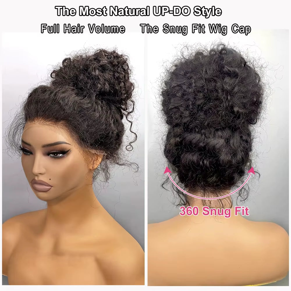 Invisible Strap Snug Fit 360 Full Lace Glueless Wig 30 Inch Water Wave Lace Front Human Hair Wig Deep Wave Hd Lace Frontal Wig
