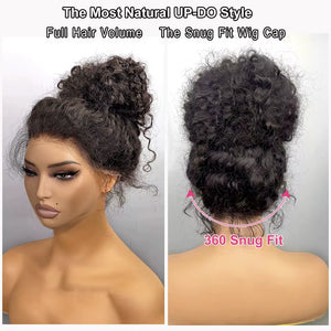 Invisible Strap Snug Fit 360 Full Lace Glueless Wig 30 Inch Water Wave Lace Front Human Hair Wig Deep Wave Hd Lace Frontal Wig