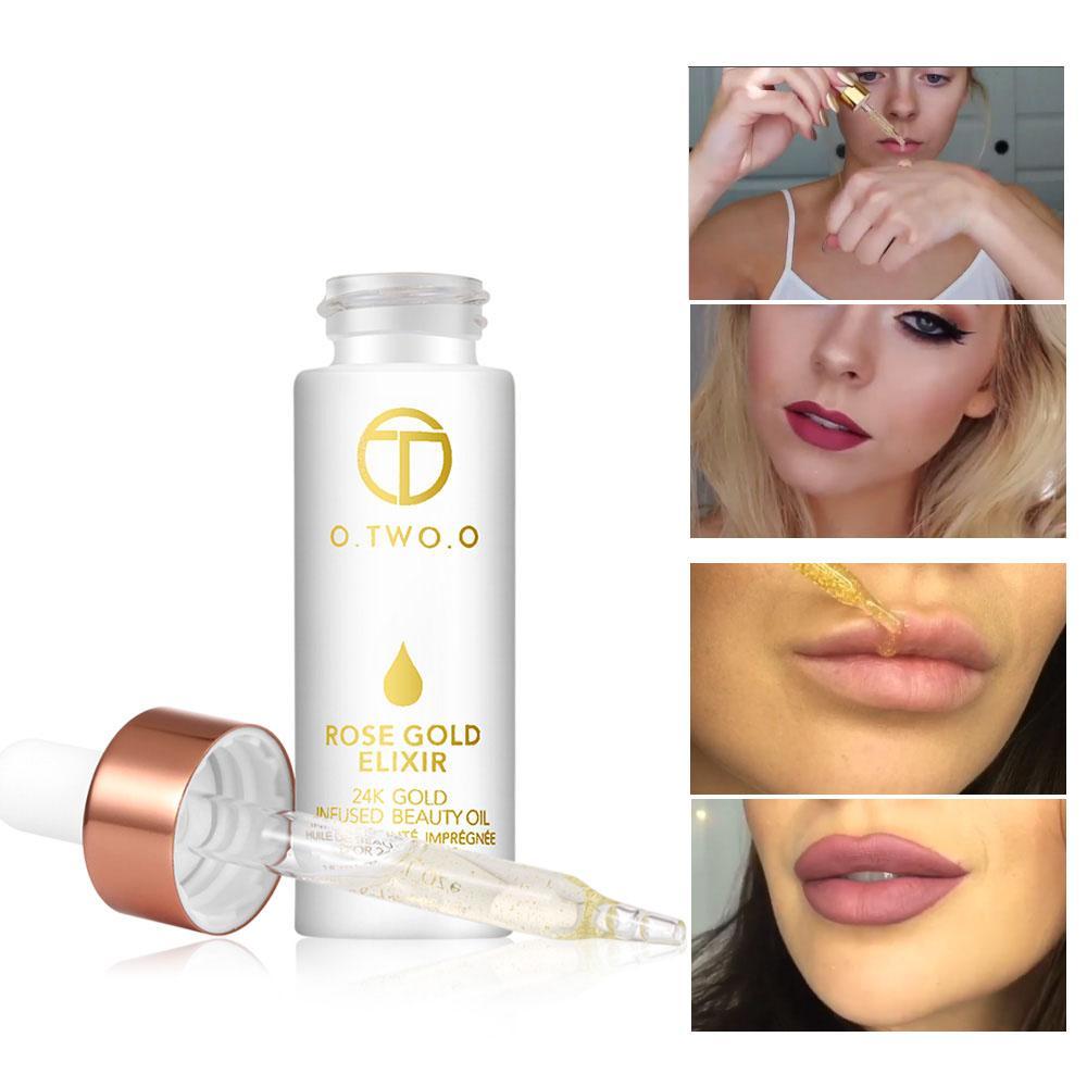 24k Rose Gold Elixir Skin Make Up Oil For Face Essential Oil Before Primer Foundation Moisturizing Face Oil Anti-aging - Dazzling Beauty Solution