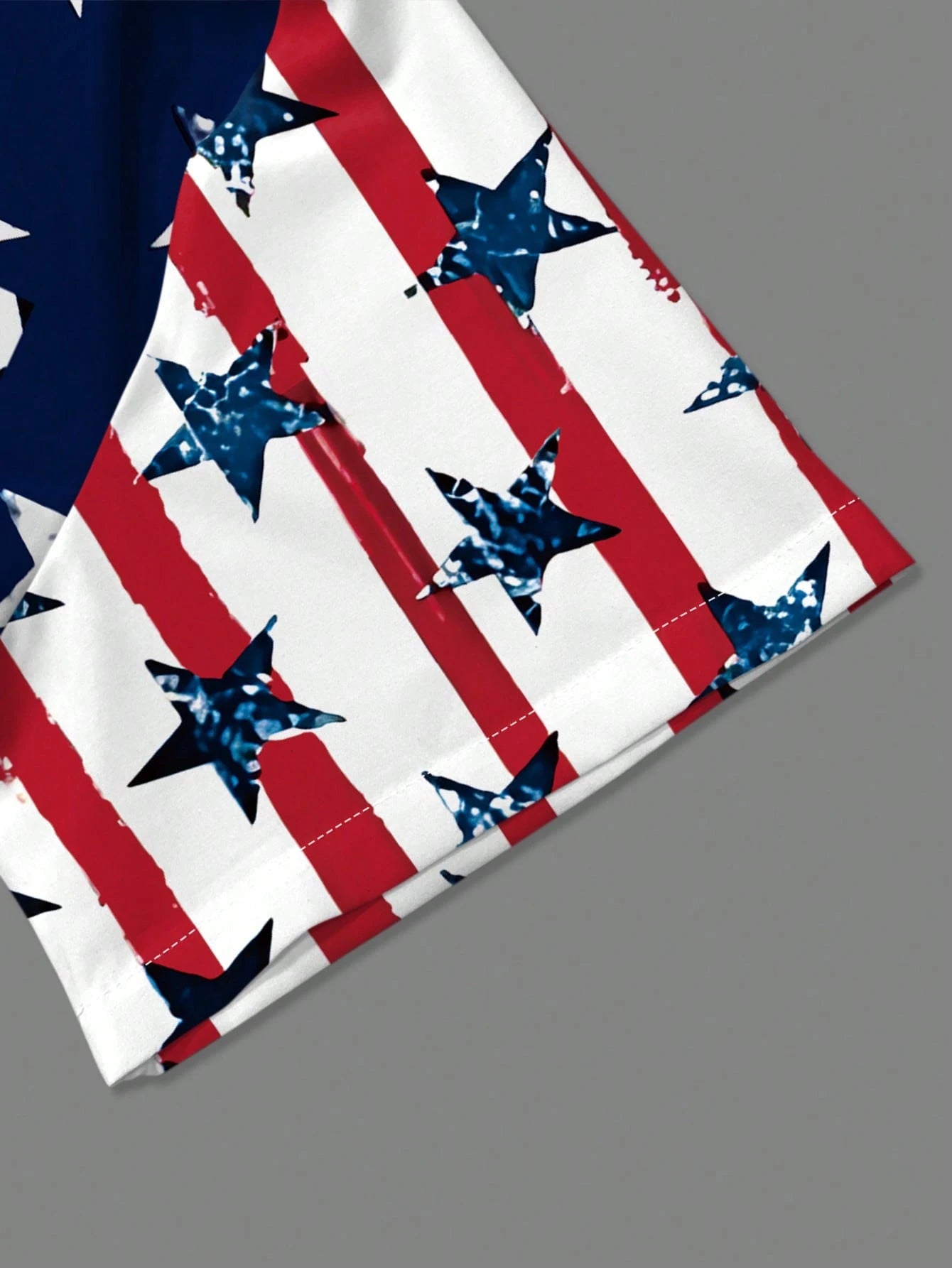 Manfinity Homme Men'S Summer USA Flag Printed Short Sleeve Single-Breasted Casual Shirt for 4Th of July