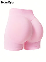 Ncmryu Women'S Seamless Butt Lifting Sports Shorts for Gym Workout