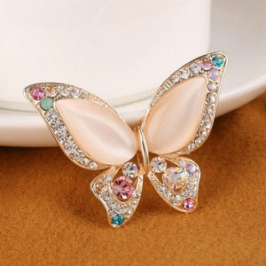 Women’s Butterfly Brooch – Gemstone Inlay Pin Accessory - Dazzling Beauty Solution