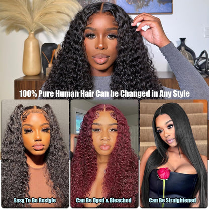 Front Lace Human Hair Wig Deep Wave Human Wigs - Dazzling Beauty Solution