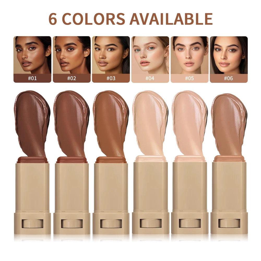 Foundation Tint Stick Balm Serum Boosted Skin Tint Moisturizing Silky Texture Foundation Stick Plumper Travel 6 Colors Stick Ma