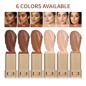 Foundation Tint Stick Balm Serum Boosted Skin Tint Moisturizing Silky Texture Foundation Stick Plumper Travel 6 Colors Stick Ma