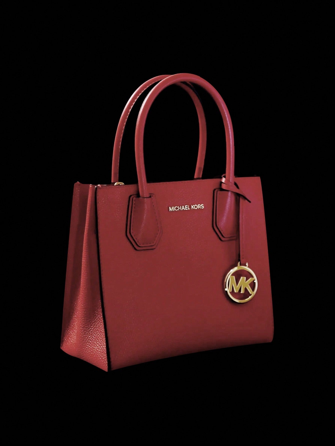 Michael Kors Mercer Medium Tote Bag Pebbled Leather Crossbody Bag, Xmas Christmas Gift,Dark Cherry Red