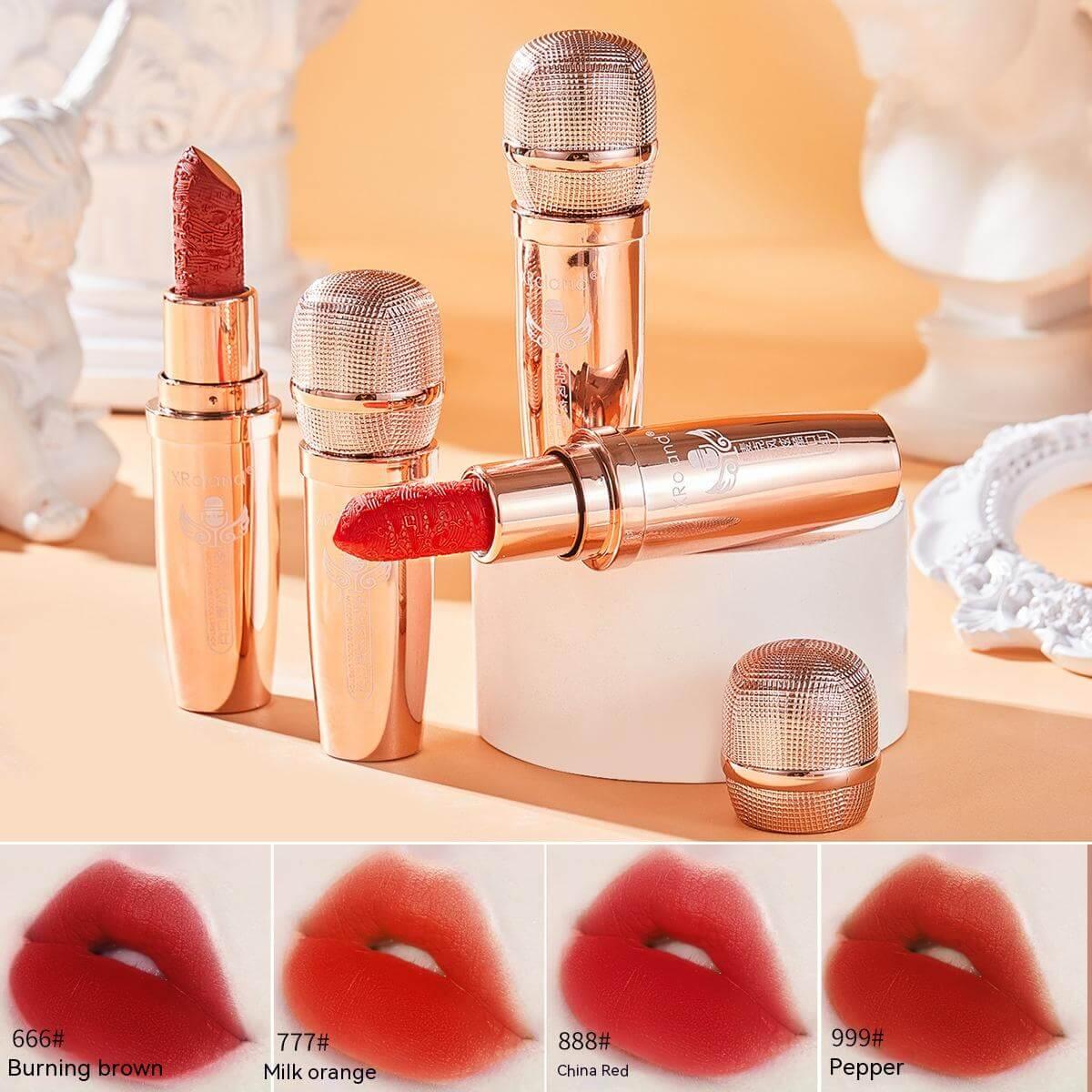 Cool Microphone Embossed Lipstick Not Easy To Makeup Long-lasting - Dazzling Beauty Solution