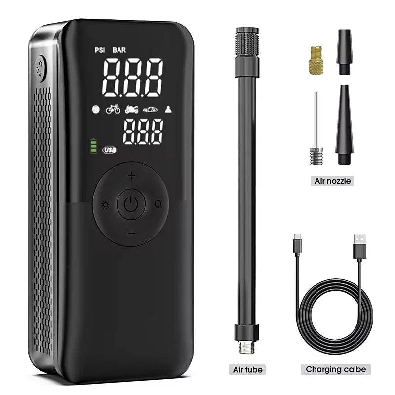 Rechargeable Air Pump Tire Inflator Portable Compressor Digital Cordless Car Tyre Inflator for Motocycle Bicycle Balls - Dazzling Beauty Solution