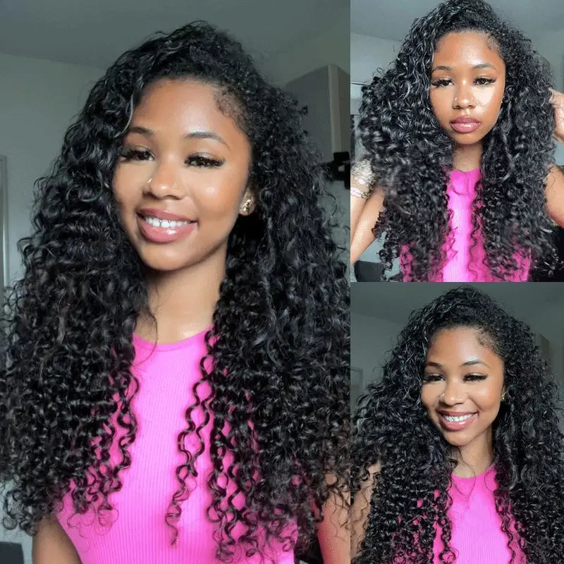 Drawstring Wig Water Wave Invisible Hairline Beginner Friendly