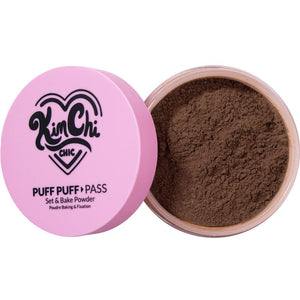 Kimchi Chic Puff Puff Pass Set & Bake Powder with Rice Powder & Vitamin-E, Lightweight & Translucent Makeup, Cosmetic Setting Powder