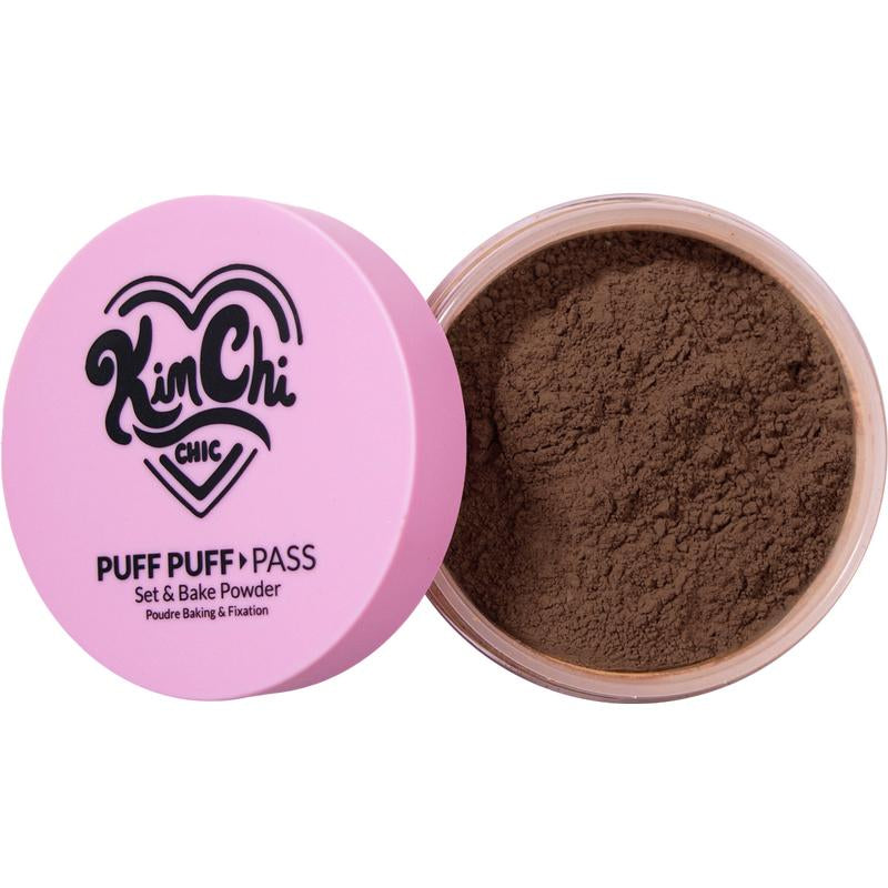 Kimchi Chic Puff Puff Pass Set & Bake Powder with Rice Powder & Vitamin-E, Lightweight & Translucent Makeup, Cosmetic Setting Powder
