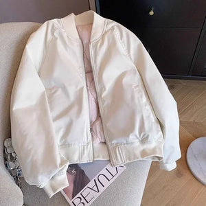 Women’s Cotton Bomber Jacket – Casual Aviator Coat - Dazzling Beauty Solution