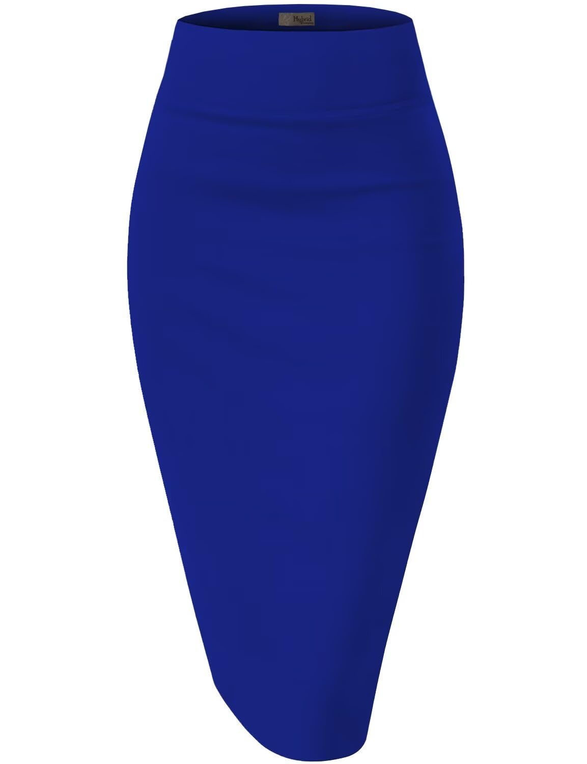 Women's Premium Ponte Stretch High-Waist Pencil Skirt – Below Knee