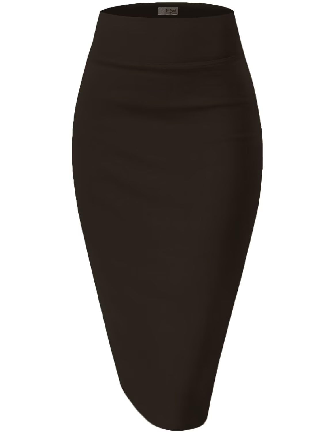Women's Premium Ponte Stretch High-Waist Pencil Skirt – Below Knee
