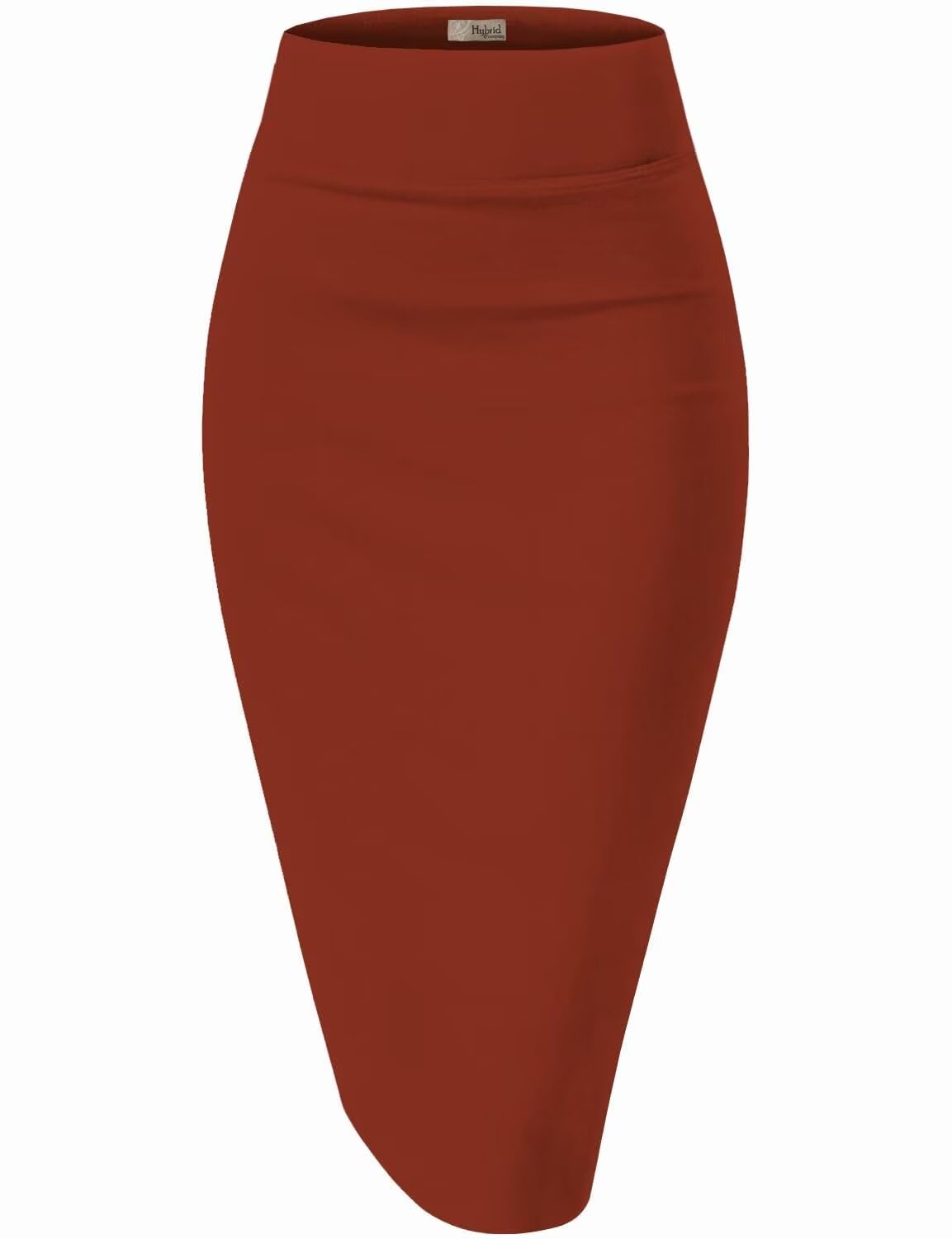 Women's Premium Ponte Stretch High-Waist Pencil Skirt – Below Knee