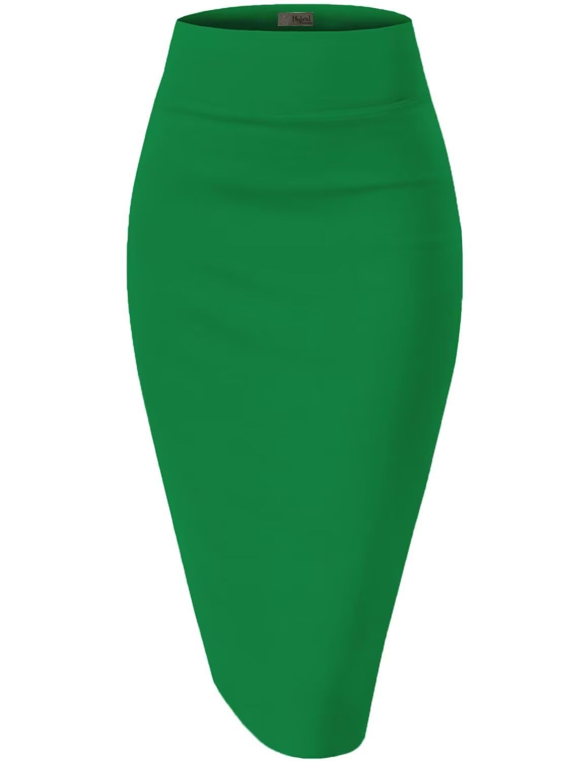 Women's Premium Ponte Stretch High-Waist Pencil Skirt – Below Knee