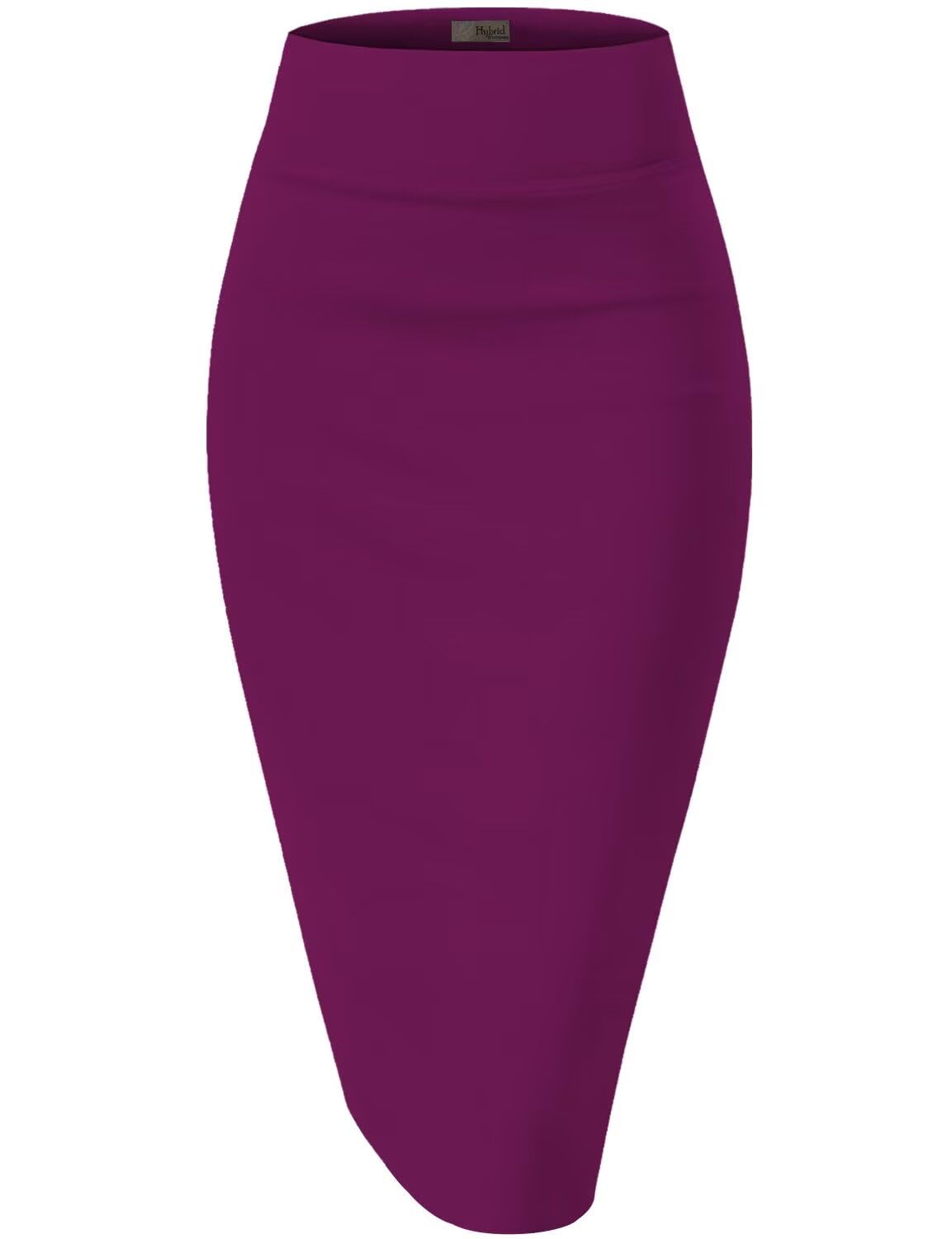 Women's Premium Ponte Stretch High-Waist Pencil Skirt – Below Knee
