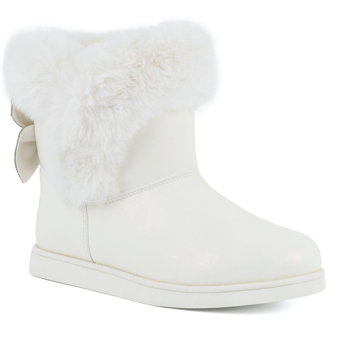 Juicy Couture Women's Slip-On Winter Snow Boots | Faux Fur Lined | Warm Fashion Booties | Sizes 5–12