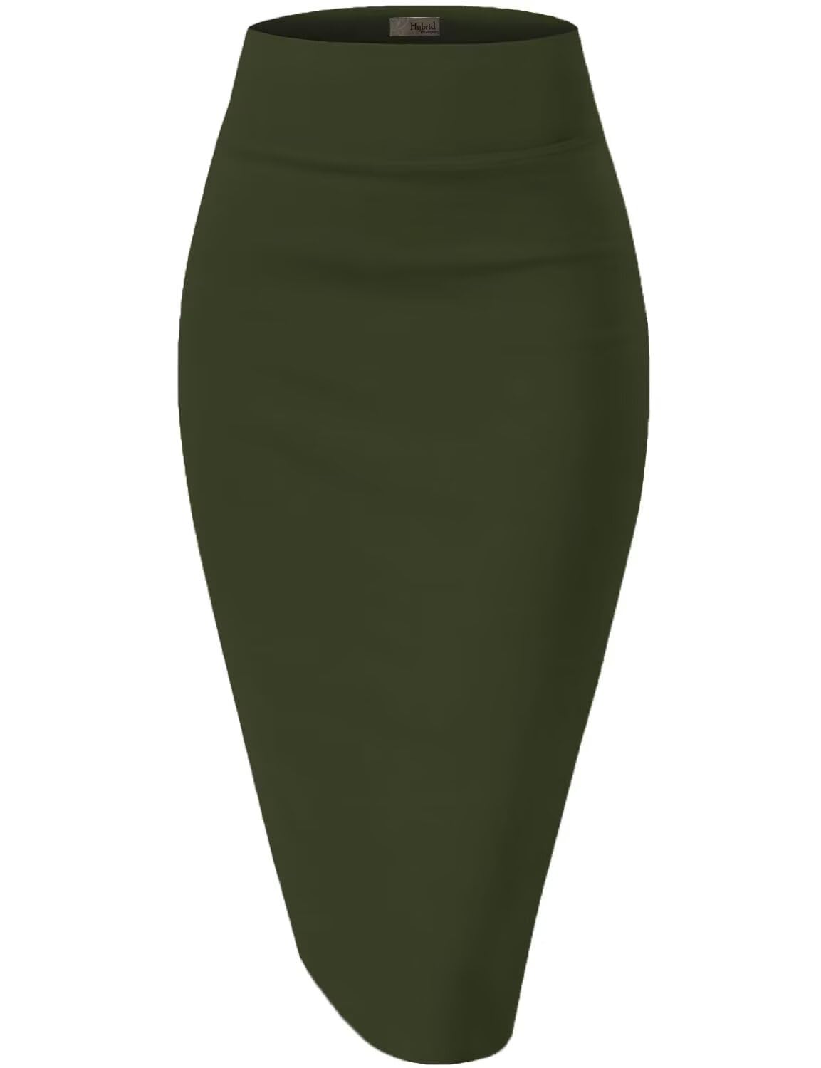 Women's Premium Ponte Stretch High-Waist Pencil Skirt – Below Knee
