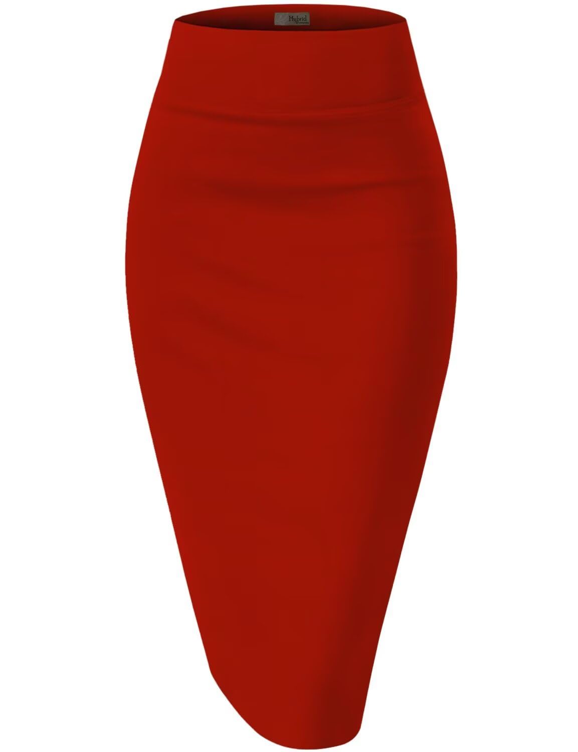 Women's Premium Ponte Stretch High-Waist Pencil Skirt – Below Knee