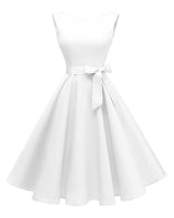 Women's Boatneck Sleeveless Swing Vintage 1950s Cocktail Dress