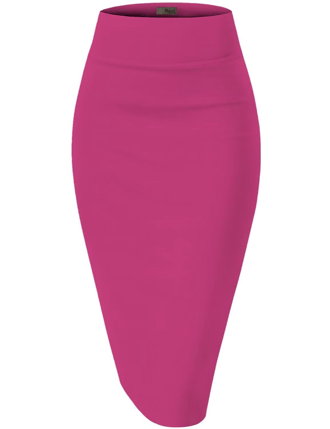 Women's Premium Ponte Stretch High-Waist Pencil Skirt – Below Knee