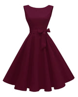 Women's Boatneck Sleeveless Swing Vintage 1950s Cocktail Dress