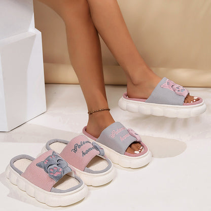 Cute Cartoon Kitten Home Slippers For Women - Dazzling Beauty Solution