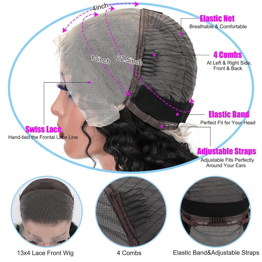 Front Lace Human Hair Wig Deep Wave Human Wigs - Dazzling Beauty Solution