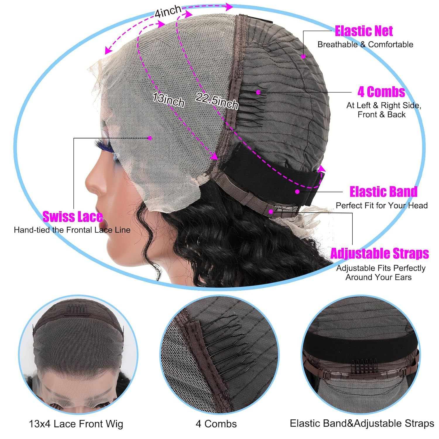 Front Lace Human Hair Wig Deep Wave Human Wigs - Dazzling Beauty Solution