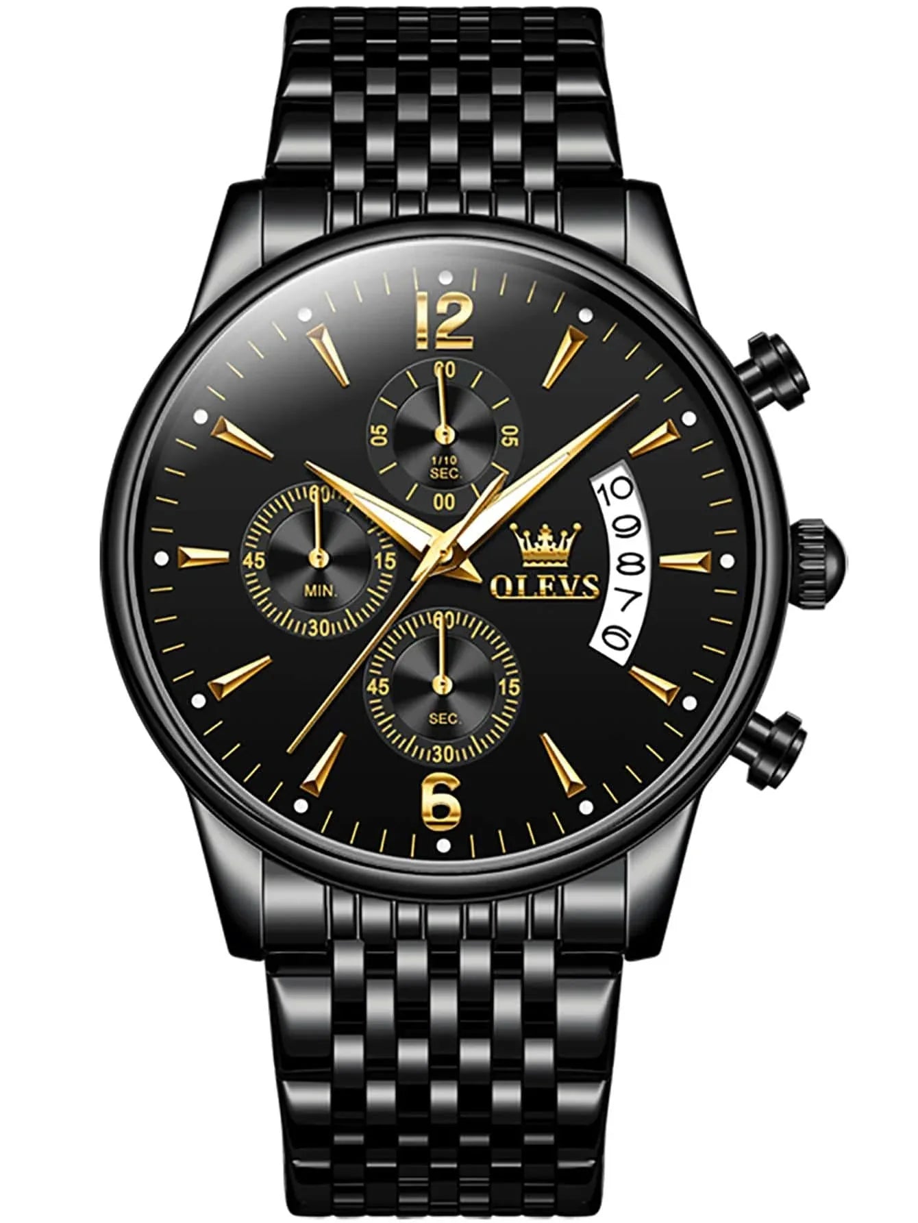 OLEVS Men’s Luxury Stainless Steel Chronograph Watch – Waterproof & Luminous - Dazzling Beauty Solution