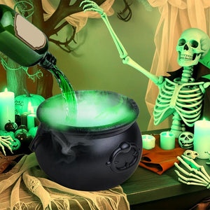 Halloween Floating Wizard Cauldron – Magic Fog Bowl with Potion Bottle & Diffuser - Dazzling Beauty Solution