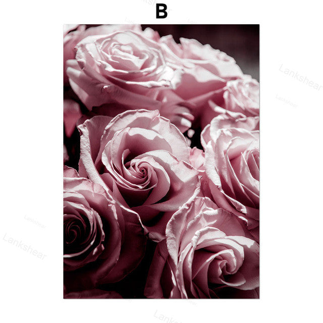 Peony Flower Wall Art – Modern Oil Canvas Painting (No Frame) - Dazzling Beauty Solution